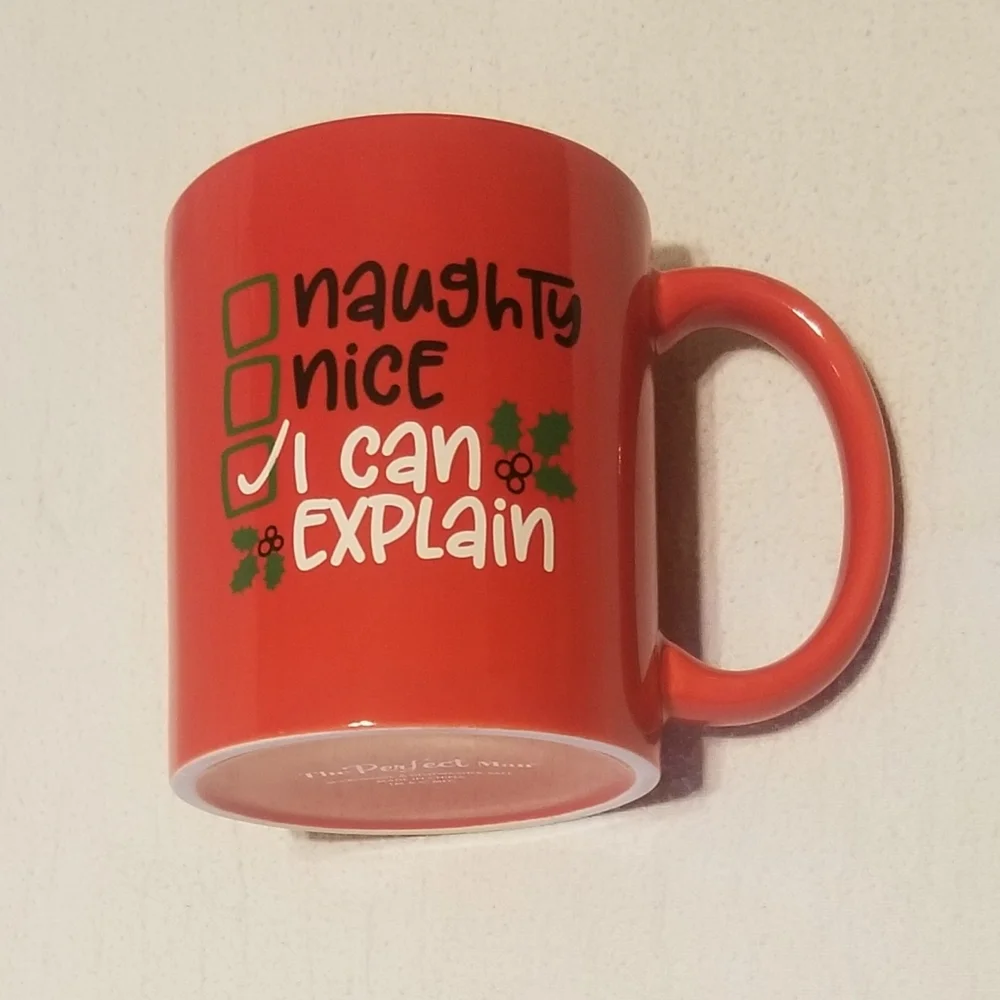 EUC 'I Can Explain' red humorous Christmas mug - Picture 2 of 4